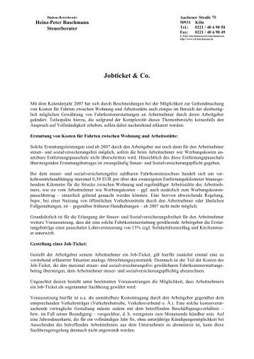 Jobticket & Co. - Steuerberater H.-P. Buschmann