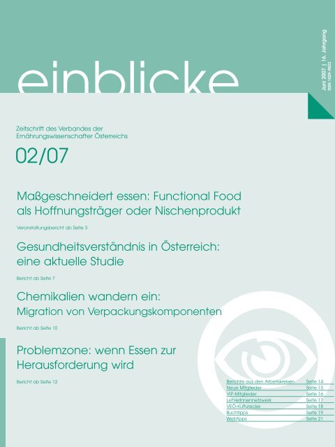 Juni 2007 - Verband der Ernährungswissenschafter Österreichs