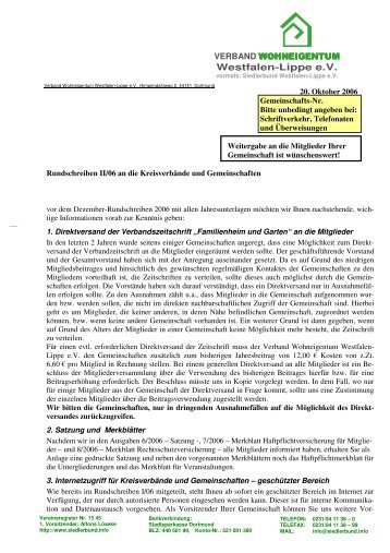 Rundschreiben II 2006 - Verband Wohneigentum eV