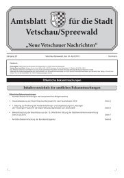 Amtsblatt für die Stadt Vetschau/Spreewald