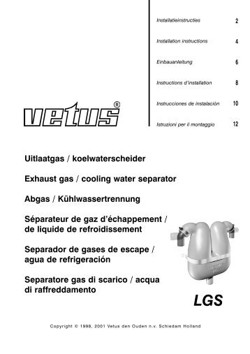 Uitlaatgas / koelwaterscheider Exhaust gas / cooling water ... - Vetus