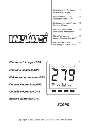 Electronisch kompas/GPS Electronic compass/GPS ... - Vetus