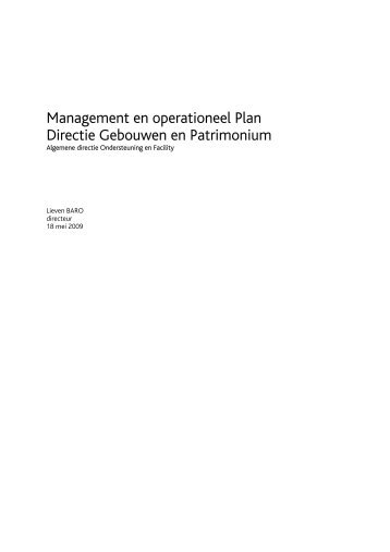 Managementplan van de directie Gebouwen en Patrimonium
