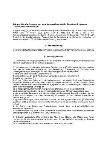 Vergnügungssteuersatzung - Verbandsgemeinde Droyßiger-Zeitzer ...