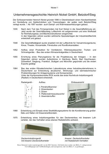 Unternehmensgeschichte Heinrich Nickel GmbH, Betzdorf/Sieg