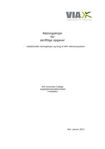 Retningslinjer for skriftlige opgaver - VIA University College