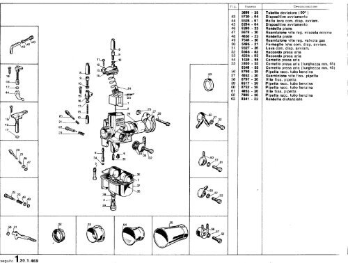 Dell Orto - Parts lists