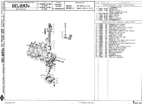 Dell Orto - Parts lists