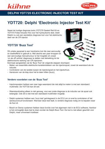 YDT720: Delphi 'Electronic Injector Test Kit'