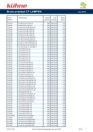 Bruto prijslijst CT LAMPEN - Kühne