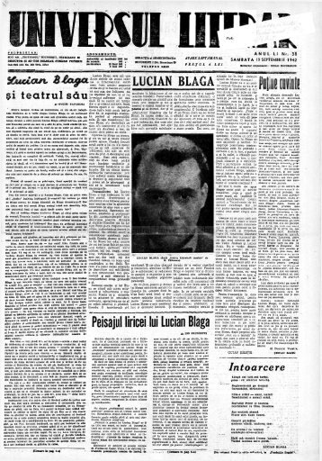 Peisajul liricei lui Lucian Blaga - DSpace