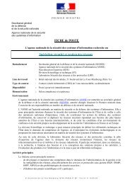 FICHE de POSTE Spécialiste sécurité et gestion des réseaux - Anssi