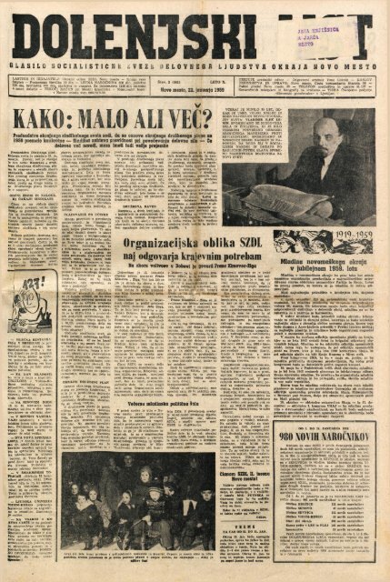 22. januar 1959 (št. 461) - Dolenjski list