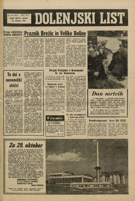28. oktober 1965 (št. 814) - Dolenjski list