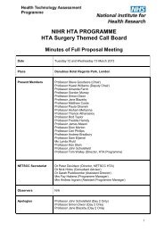 NIHR HTA PROGRAMME - NIHR Health Technology Assessment ...