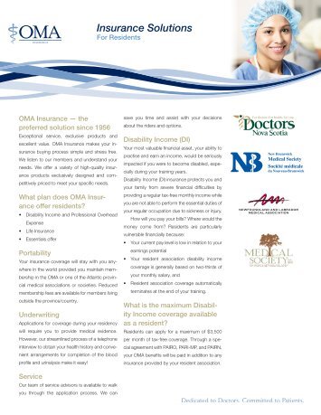 Insurance Solutions for Residents - Ontario Medical Association