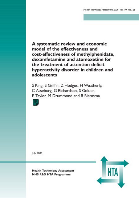 A systematic review and economic model of the effectiveness and ...