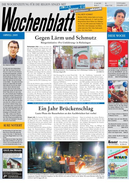 22. Apr. 2009 - Singener Wochenblatt