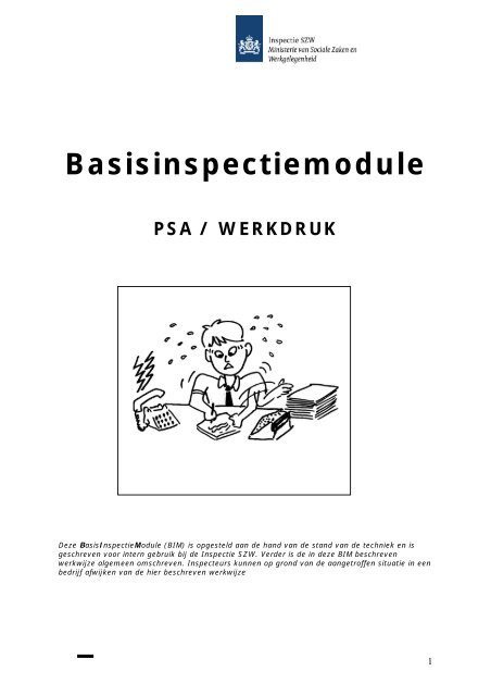 Basisinspectiemodule Psychosociale ... - Inspectie SZW