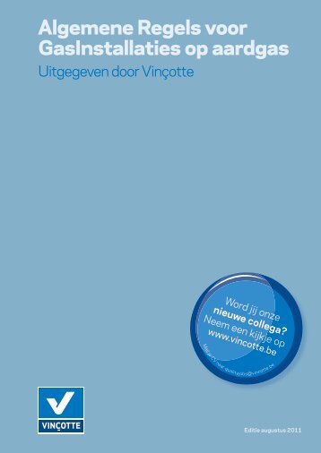 Algemene Regels voor GasInstallaties op aardgas - Vinçotte