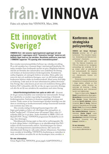 Ett innovativt Sverige? - Vinnova