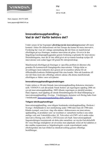 Innovationsupphandling – Vad är det? Varför behövs det? - Vinnova