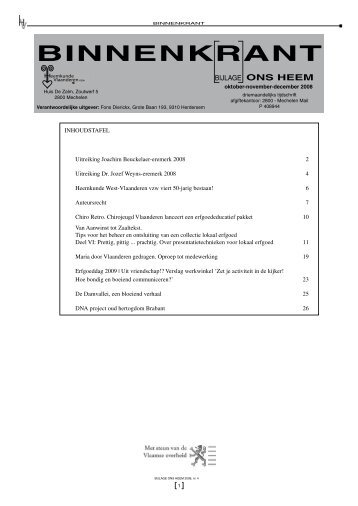 Binnenkrant (2008, nr. 4 – pdf) - Heemkunde Vlaanderen