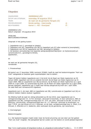 Uitspraken - Gemeente Hengelo