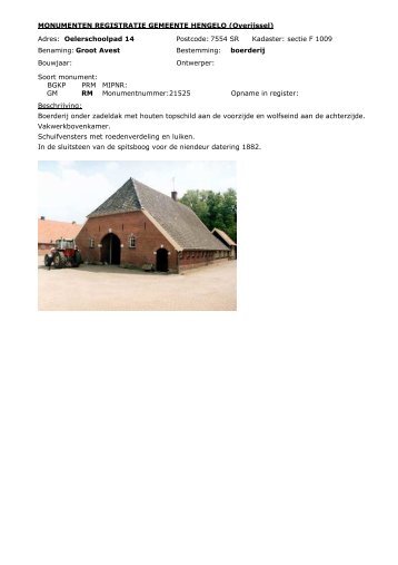register O - Gemeente Hengelo