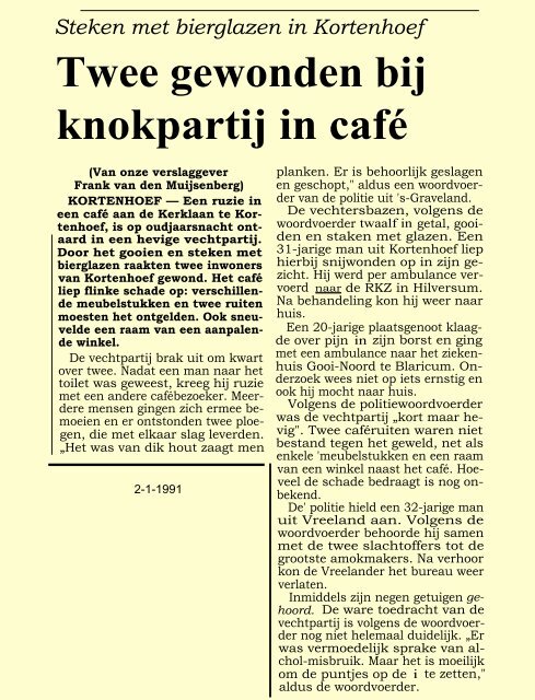 Twee gewonden bij knokpartij in café