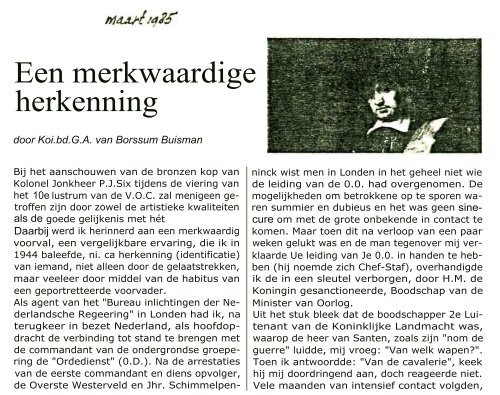 Een merkwaardige herkenning - Historische Kring In de Gloriosa