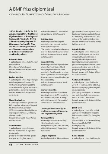 A BMF friss diplomásai - mgonline