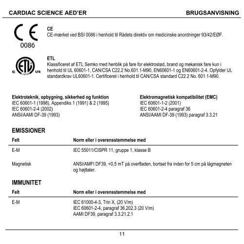 BRUGSANVISNING - Cardiac Science