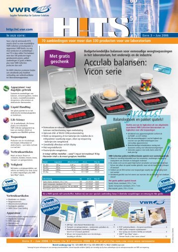 Acculab balansen: Vicon serie - VWR-International GmbH