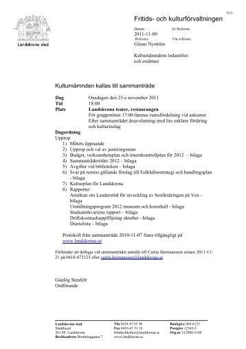 kallelse kn 111123 med handlingar.pdf - Landskrona kommun