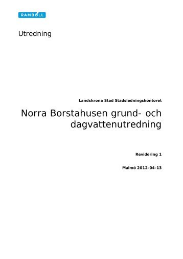 Norra Borstahusen grund- och dagvattenutredning - Landskrona ...