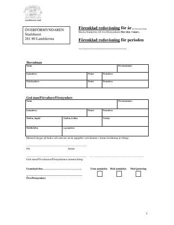Förenklad redovisning God man/Förvaltare enl. ök ÖFN [pdf]