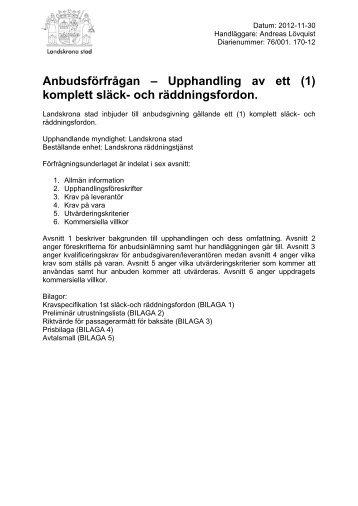 Anbudsförfrågan – Upphandling av ett (1) komplett släck- och ...