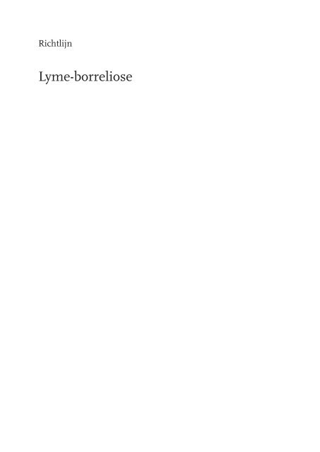 richtlijn Lyme-borreliose - CBO