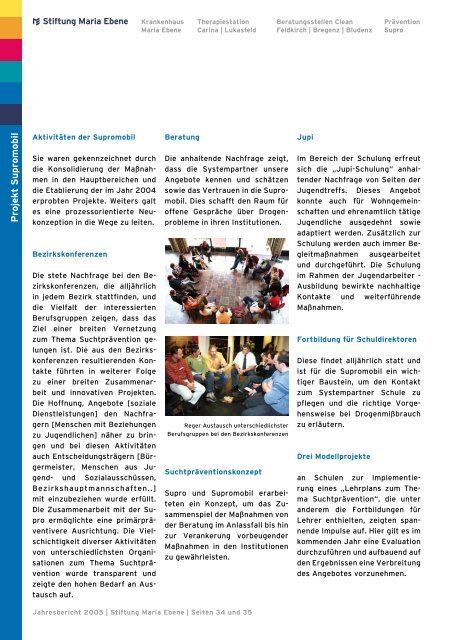 Jahresbericht 2005 - Stiftung Maria Ebene