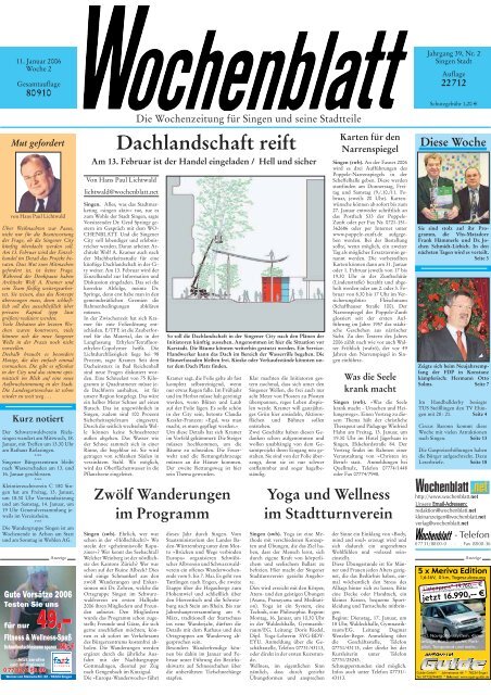 11. Jan. 2006 - Singener Wochenblatt