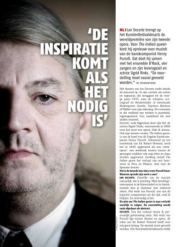 een interview met Jan Decorte - Ive Stevenheydens ... - Kaaitheater