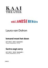 programmaboekje Iemand moet het doen + Sartre zegt ... - Kaaitheater