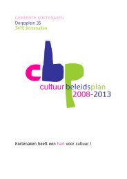 Voor het gemeentelijk cultuurbeleid in Kortenaken willen we ... - Cevi