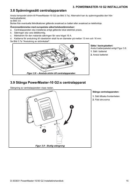 D-303831 PowerMaster-10/30 G2 Installatörshandbok - Visonic