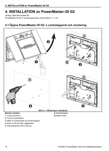 D-303831 PowerMaster-10/30 G2 Installatörshandbok - Visonic