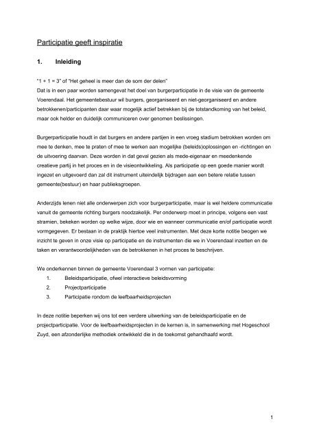 Nota Burgerparticipatie - Gemeente Voerendaal