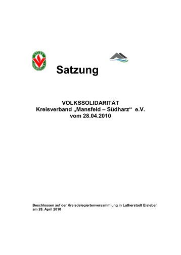 Download Satzung des Kreisverbandes - Volkssolidarität ...