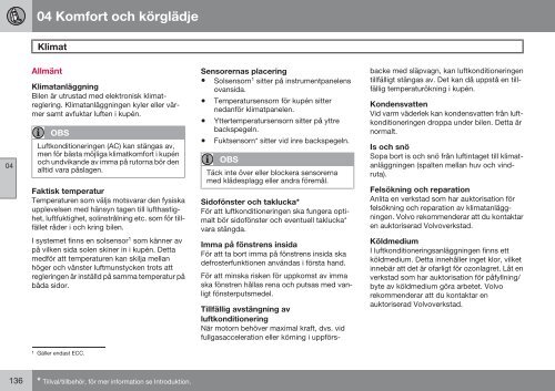 Instruktionsbok - Volvo