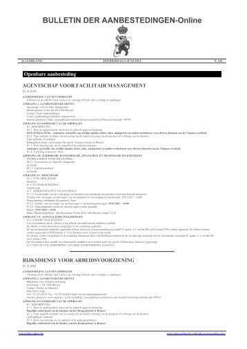 BULLETIN DER AANBESTEDINGEN-Online